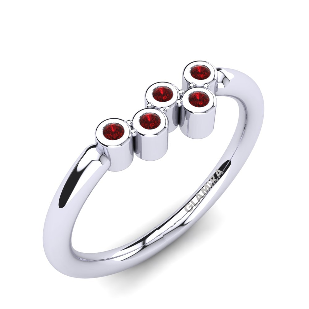 Argent Blanc Rubis Bague de Phalange Elzira