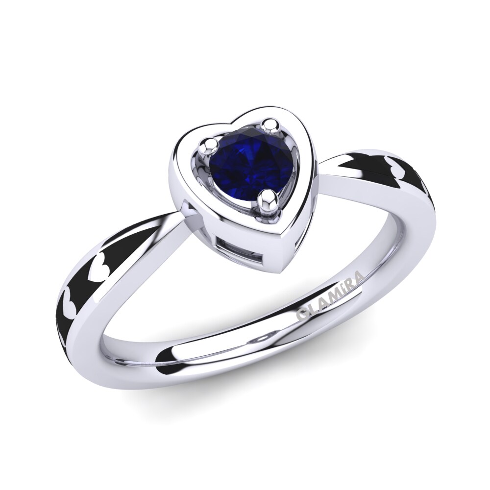 Circonita Azul Oscuro Anillo Eugenia