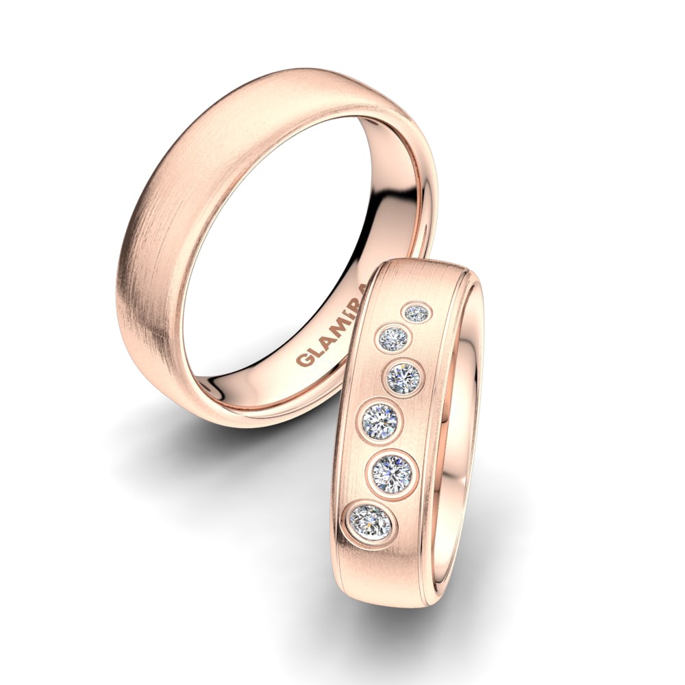 Or rose 14k Diamant Bague de Mariage Wondrous Lucy 6 mm