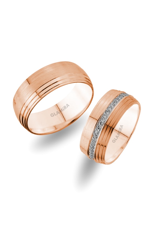 Or rose 14k Diamant Bague de Mariage Infinite Love