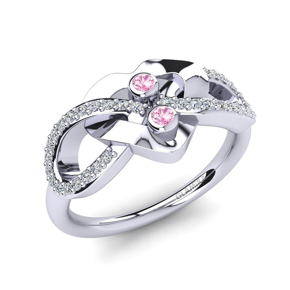 950 Palladium Rosa Saphir Ring Fauniel