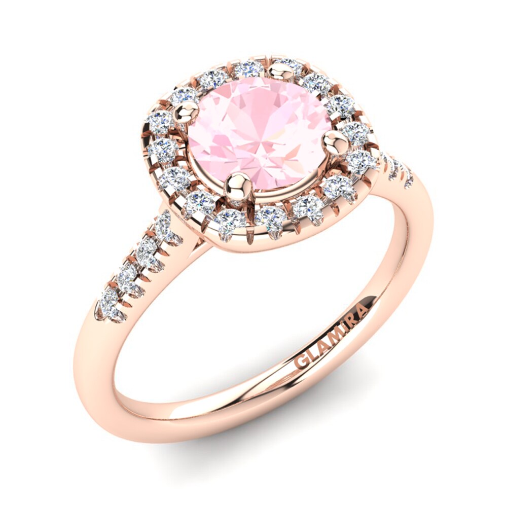 9k Rose Gold Rose Quartz Engagement Ring Fayette