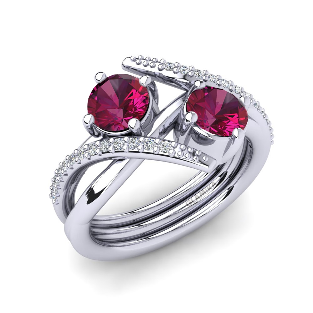 18ct White Gold Rhodolite Garnet Ring Fredonia
