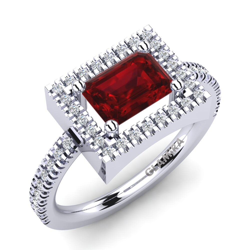 Emerald Cut Ruby Engagement Ring Sepangare