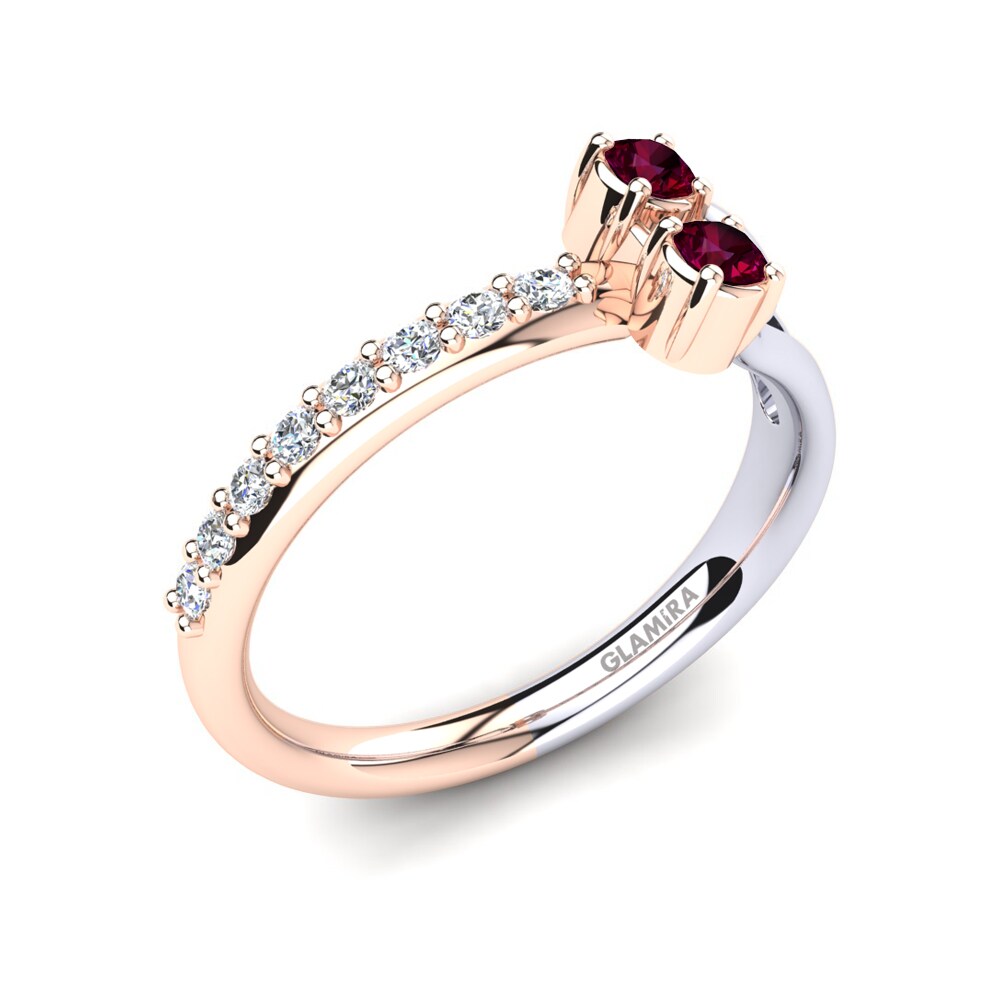 9ct Rose & White Gold Rhodolite Garnet Ring Fronnie