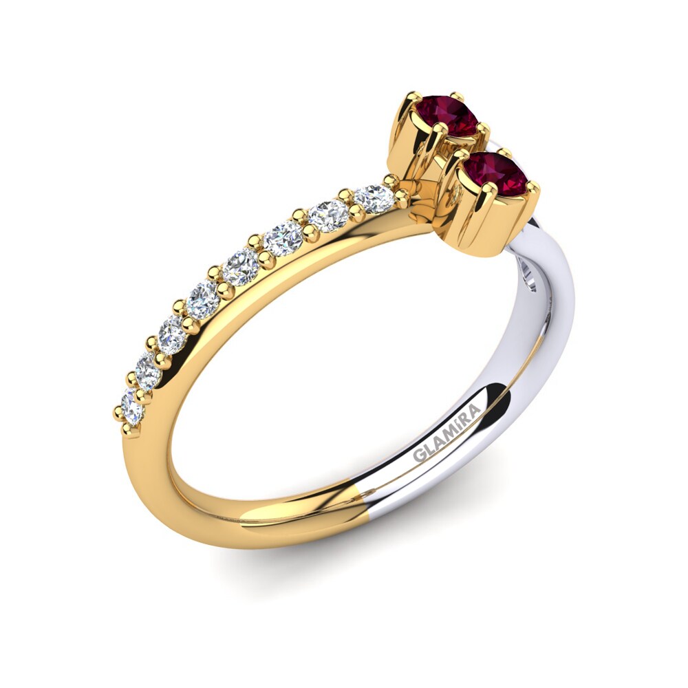 9ct Yellow & White Gold Rhodolite Garnet Ring Fronnie