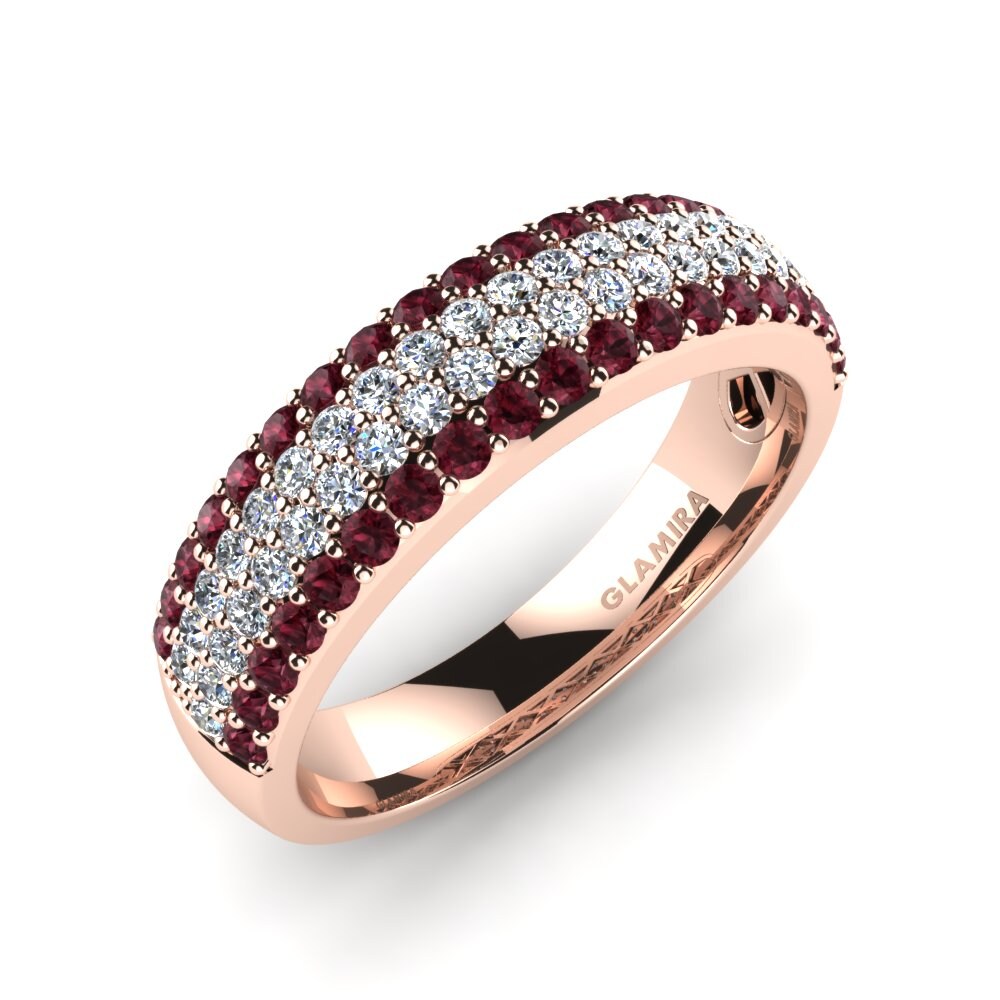 Or rose 14k Grenat Bague Fiona