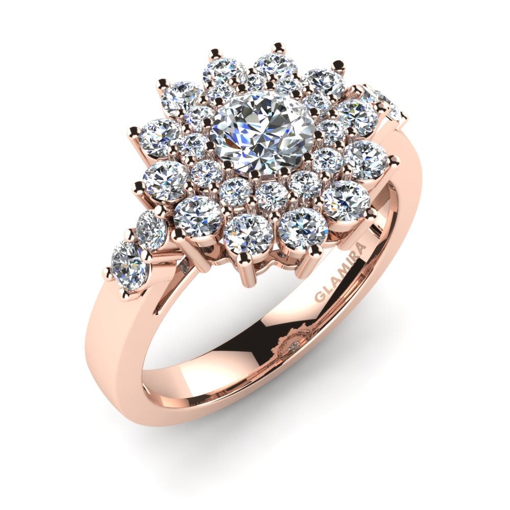 Exclusive 鑽石 14k 玫瑰金 訂婚戒指 Shelly