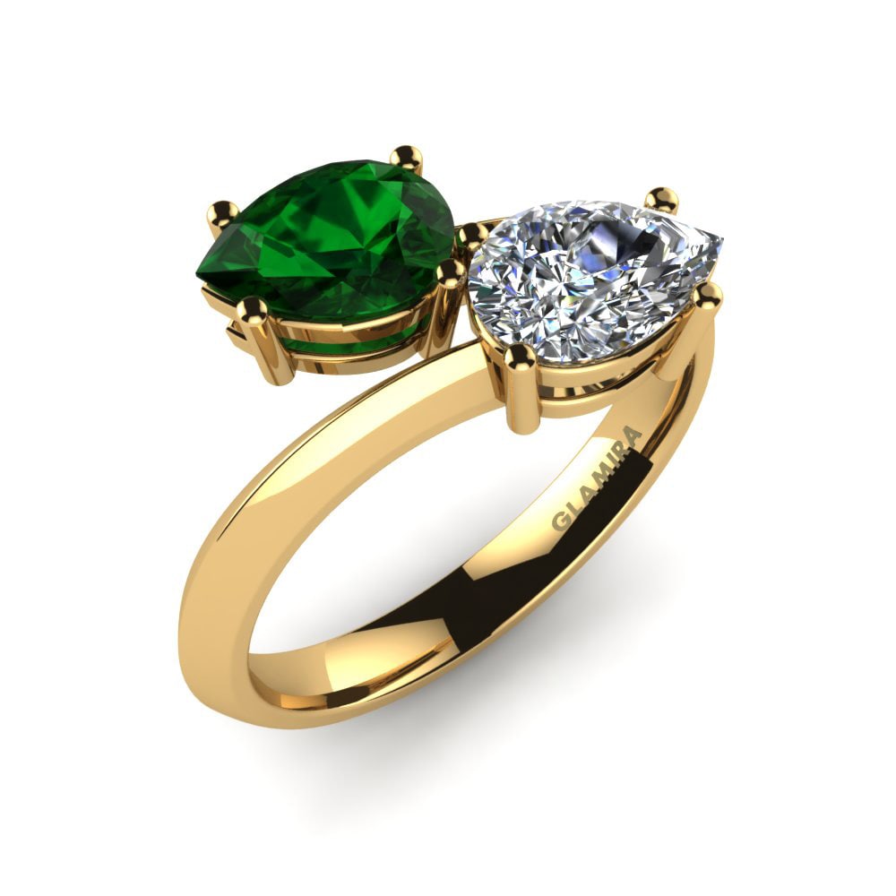 Green Zirconia Engagement Ring Hera