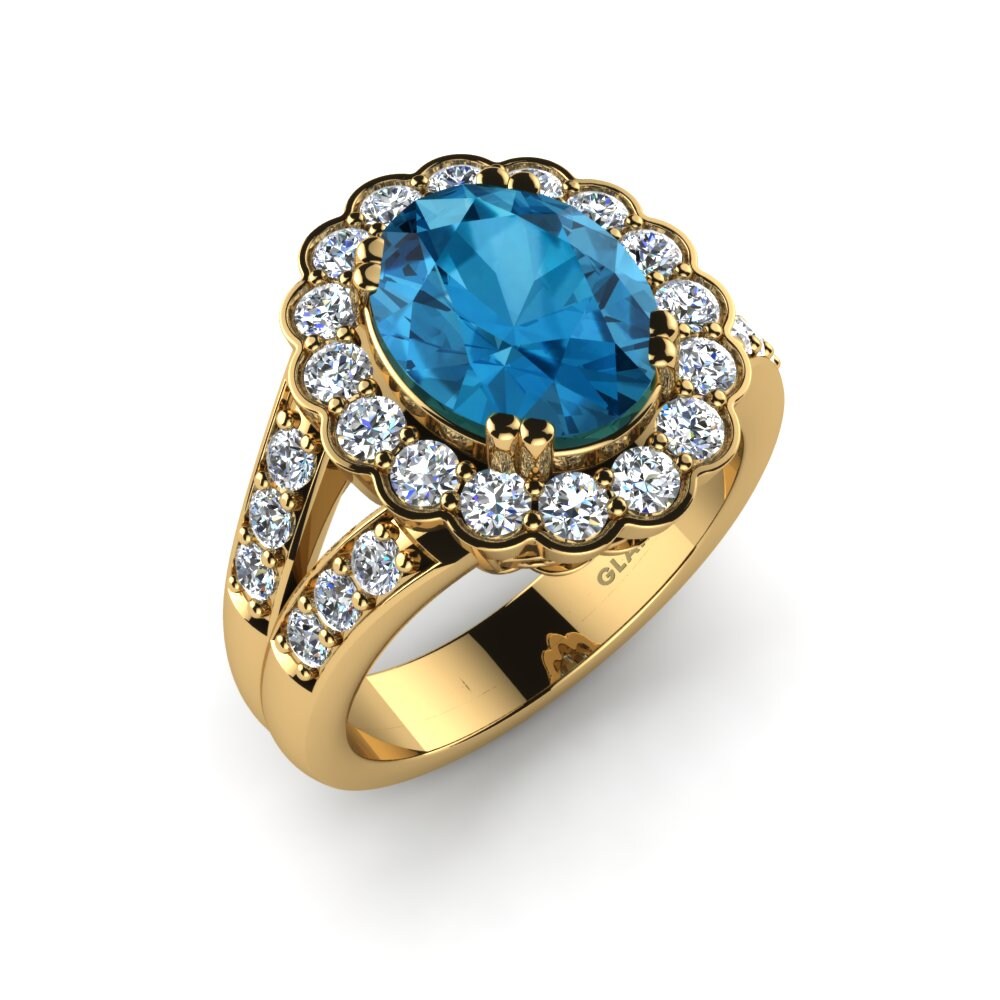 Blue Topaz Engagement Ring Esther