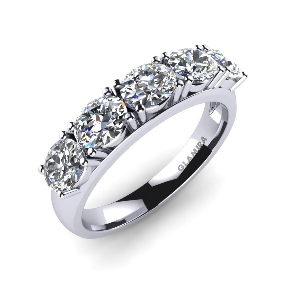 3 & 5 Stones Engagement Rings Emma 585 White Gold Diamond