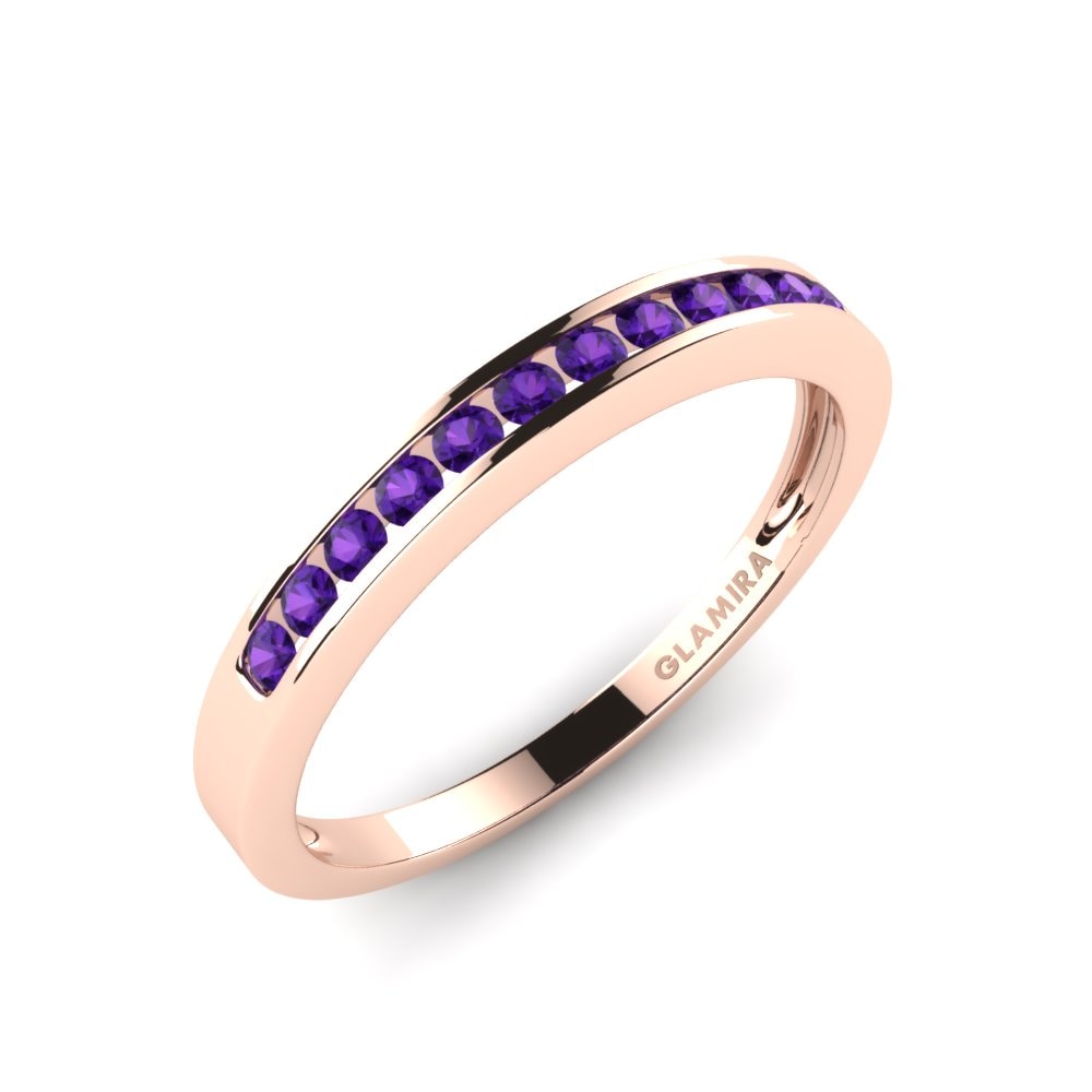 Eternity Amethyst 14k Rose Gold Ring Olivia