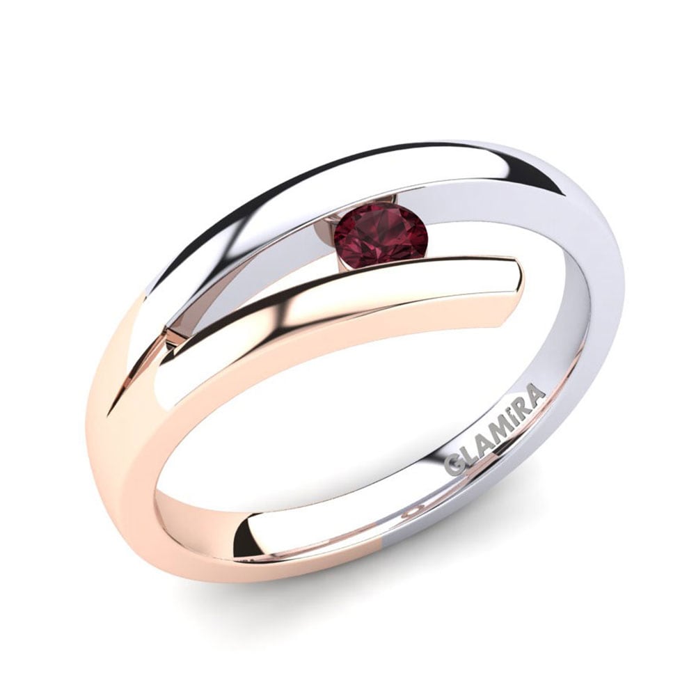 Garnet 9k Rose & White Gold Engagement Ring Clara