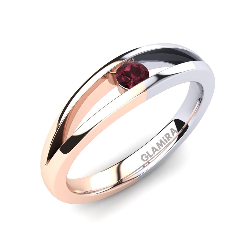 Garnet 9k Rose & White Gold Engagement Ring Jessica