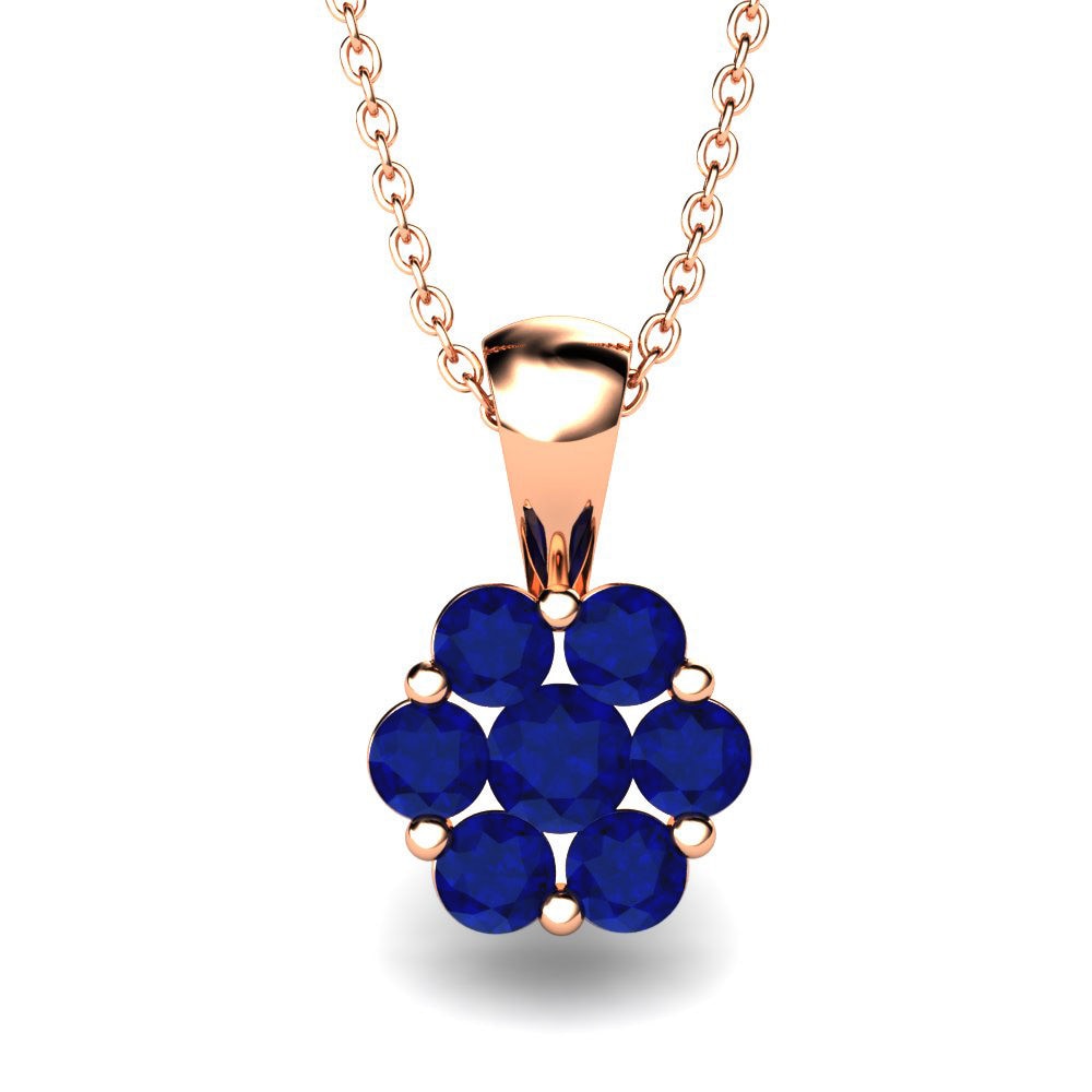 Vàng Hồng 9K Đá Zirconia Xanh Lam Mặt dây chuyền nữ Elizabeth
