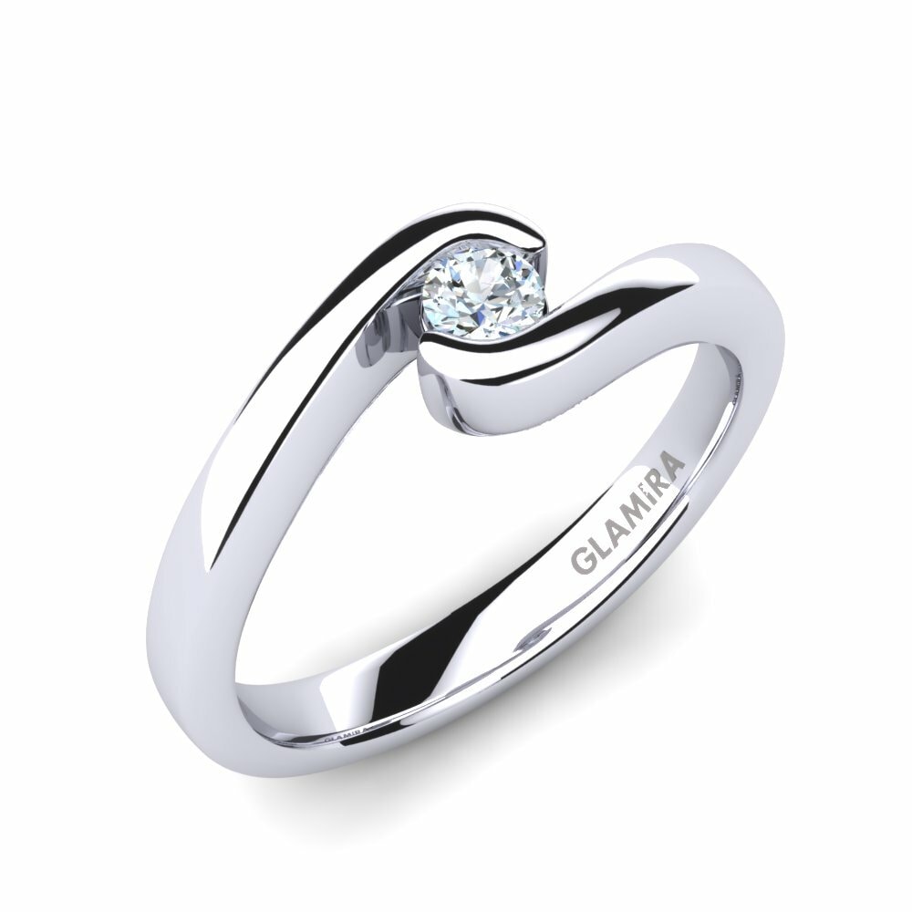Tension Engagement Rings Bridal Luxuy 0.1 Crt 585 White Gold Diamond