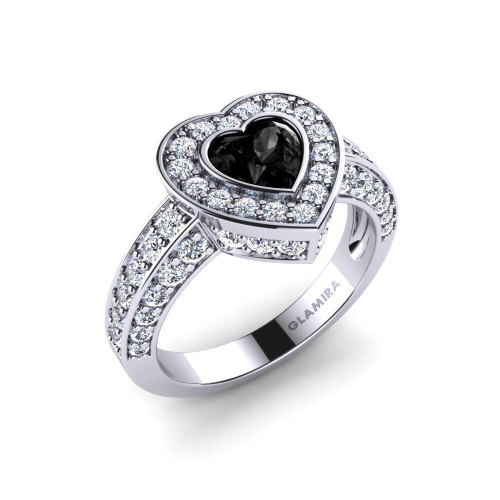 Black Onyx Engagement Ring Claudia