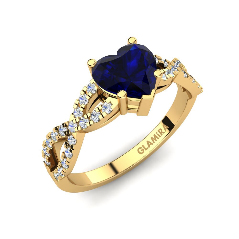 Heart Sapphire (Lab Created) Engagement Ring Sandy