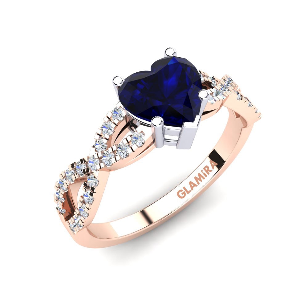 14ct Rose / White Gold Sapphire Engagement Ring Sandy