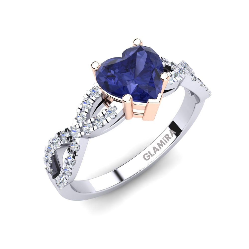 18ct White & Rose Gold Tanzanite Engagement Ring Sandy