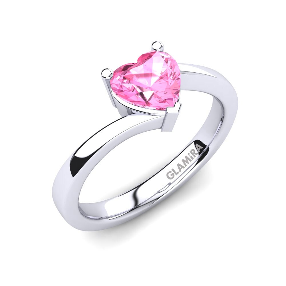 Classic Solitaire Engagement Rings Jenny 585 White Gold Pink Tourmaline