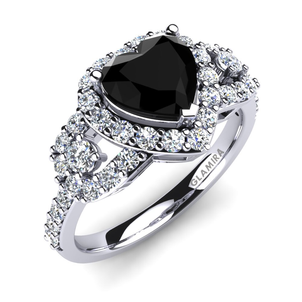 Black Onyx Engagement Ring Eva