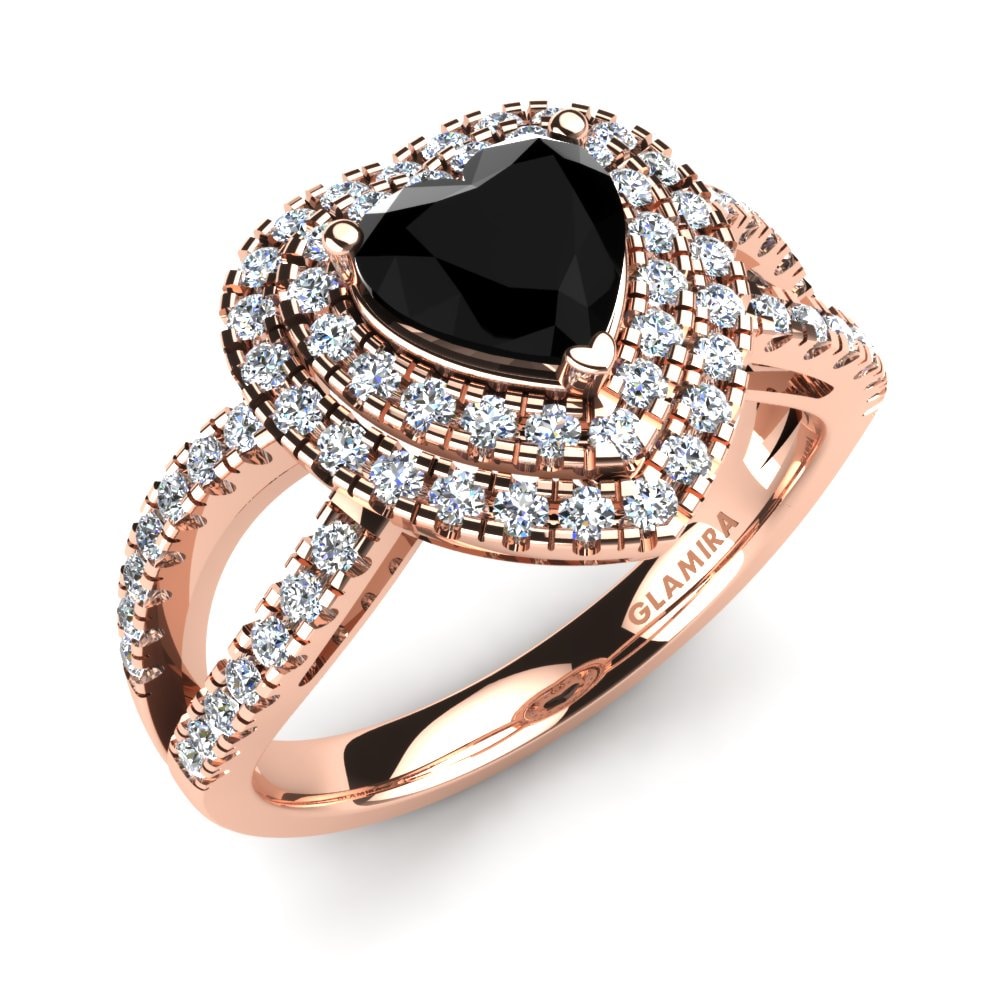 Black Onyx Engagement Ring Eleanor