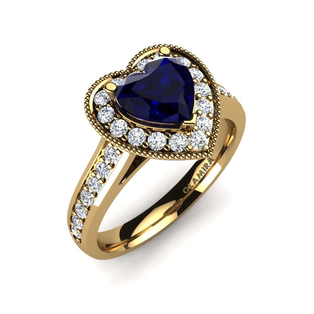 Sapphire (Lab Created) Engagement Ring Emily