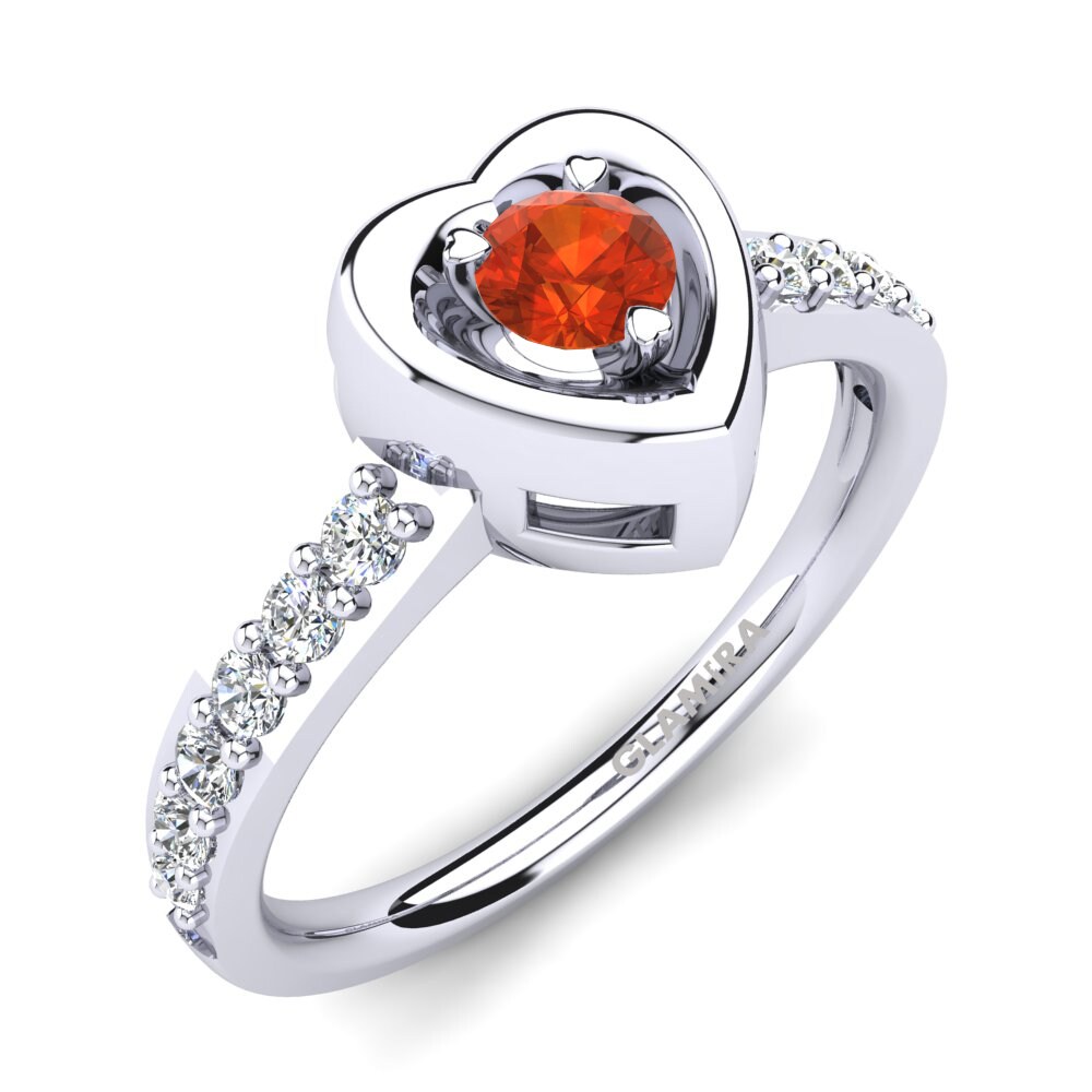 Fire Opal Engagement Ring Cereza