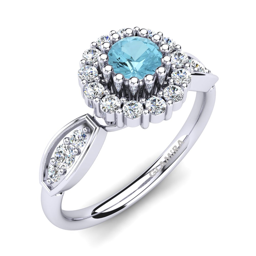 Aquamarine Engagement Ring Ciclamen