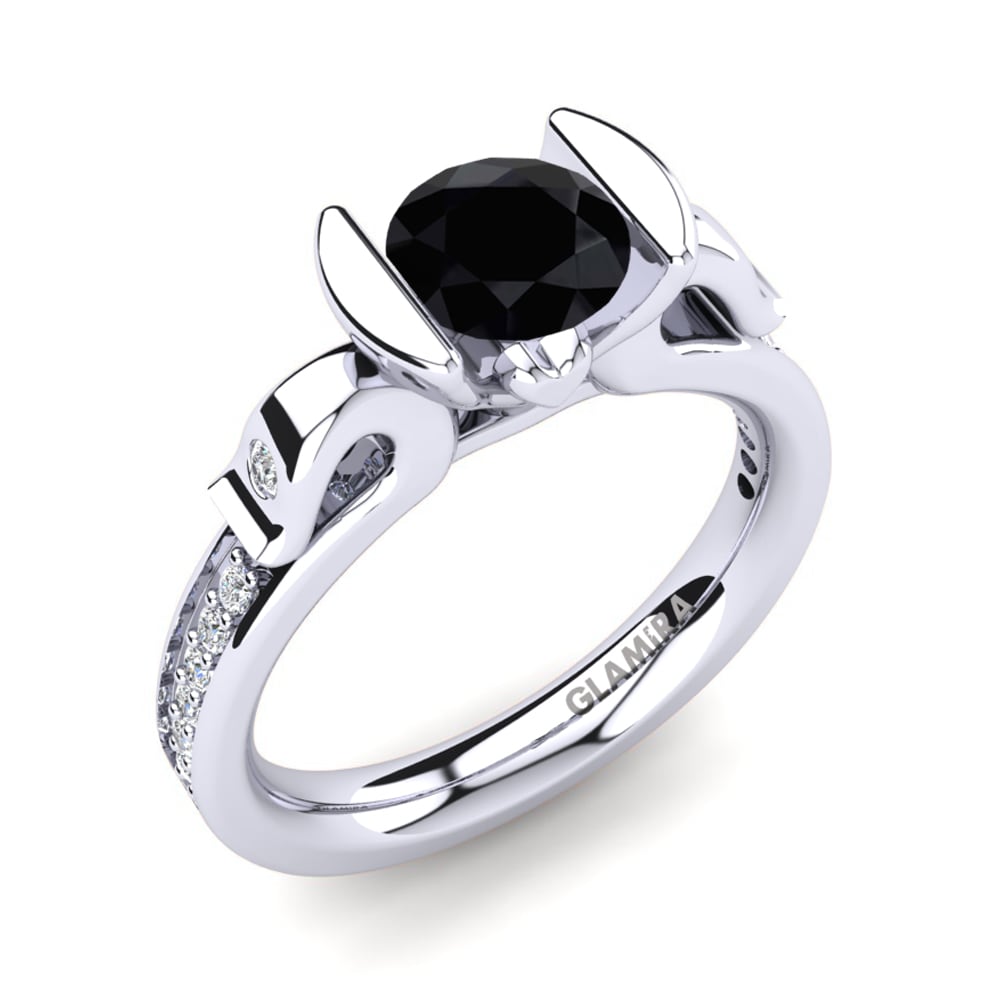 Onyx Noir Bague de fiançailles Daffodil