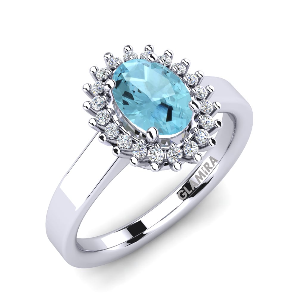 Aquamarine Engagement Ring Geranium