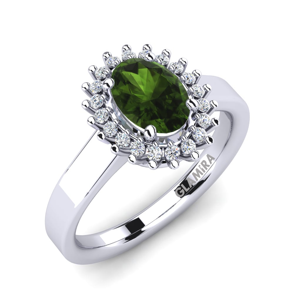 Green Tourmaline Engagement Ring Geranium