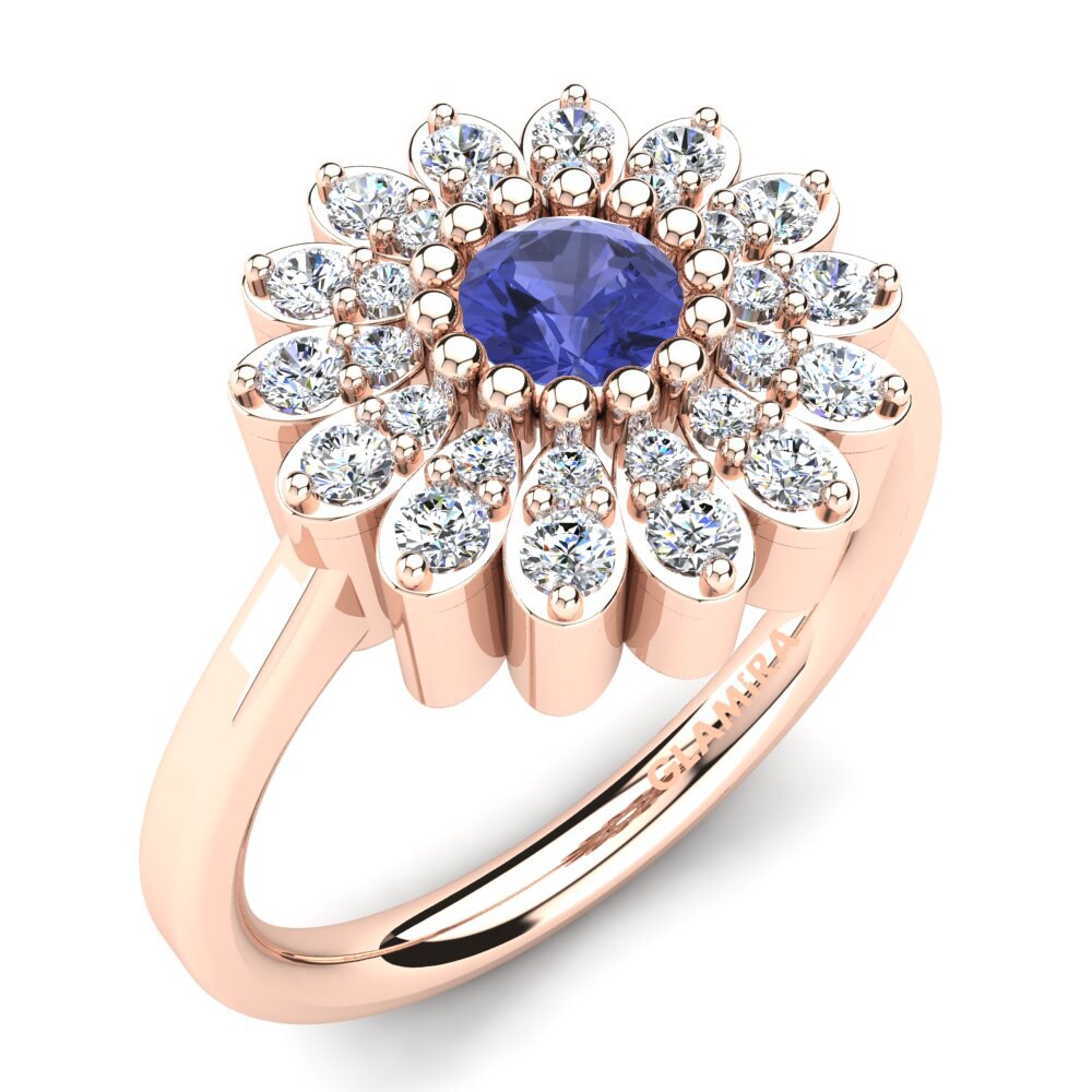 14ct Rose Gold Tanzanite Ring Griseus
