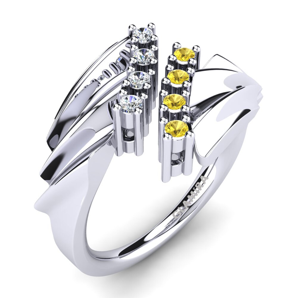 Gelber Saphir Ring Lila