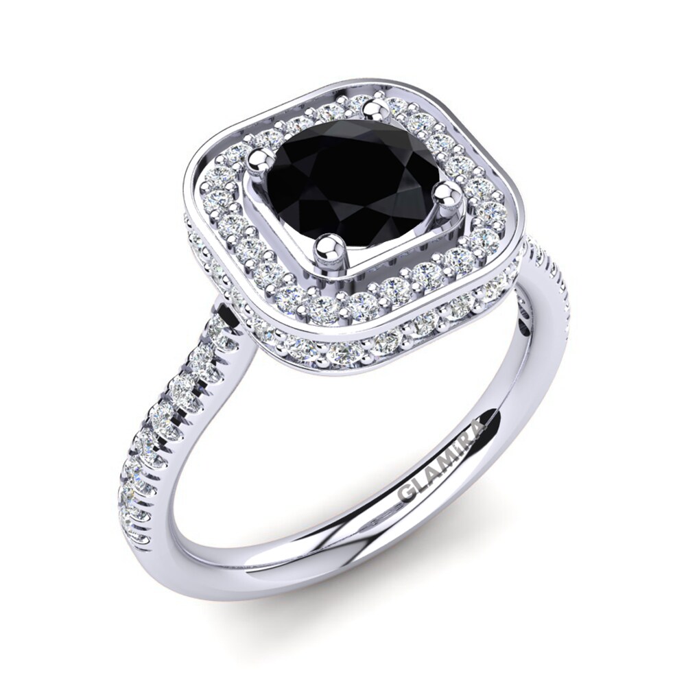 Black Onyx Engagement Ring Lirio