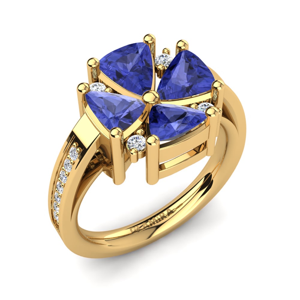 Tanzanite 9k Yellow Gold Ring Mattia