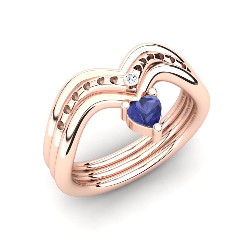 14ct Rose Gold Tanzanite Ring Pinnata