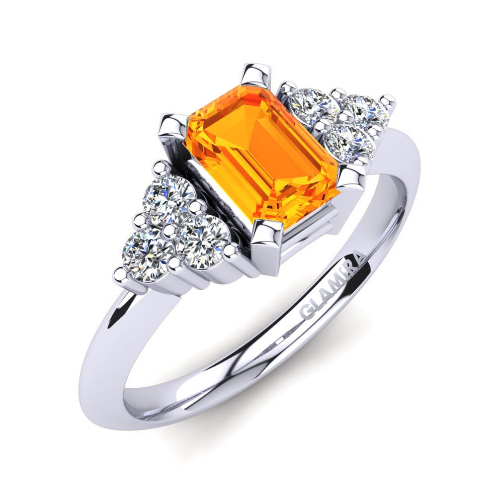Emerald Cut Citrine Engagement Ring Renske