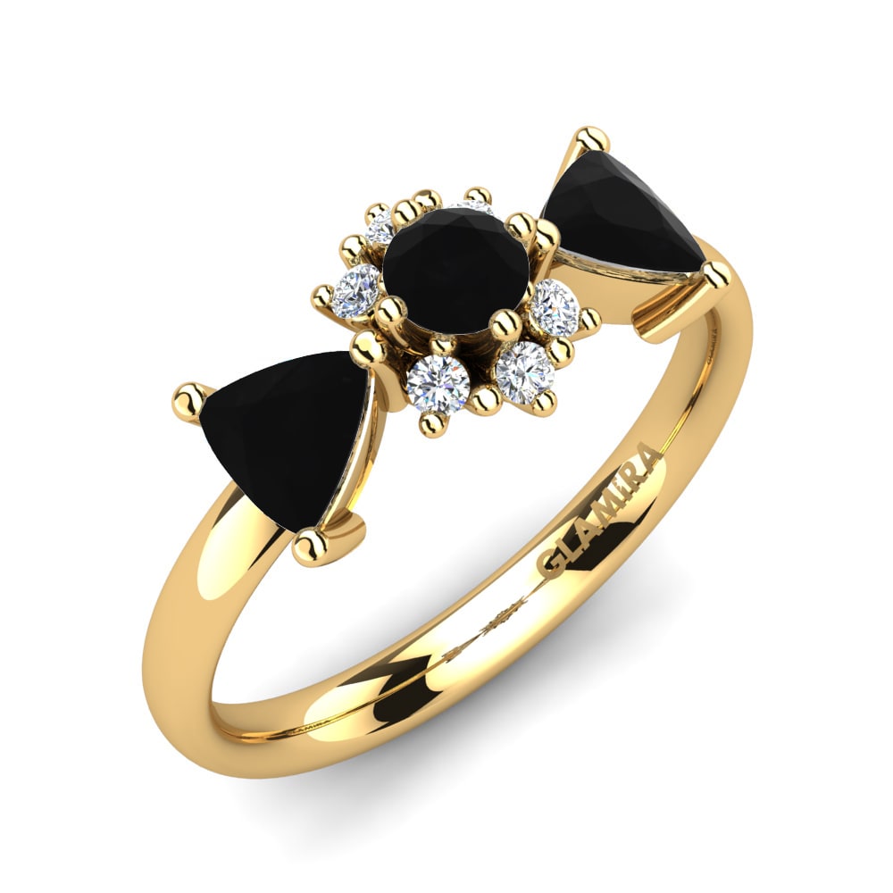 18k Oro Amarillo Anillo de compromiso Aldyne
