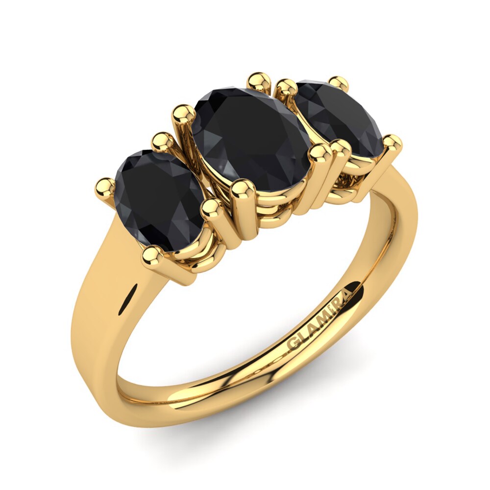 18k Oro Amarillo Anillo de compromiso Calybe