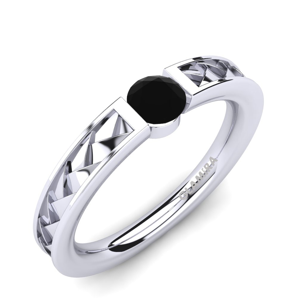 Black Onyx Engagement Ring Carnation