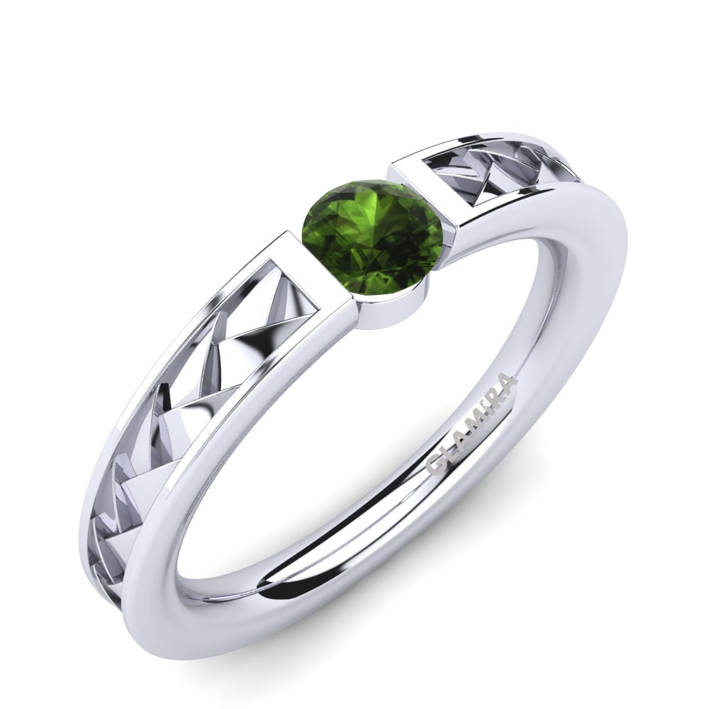 Tourmaline Verte Bague de fiançailles Carnation