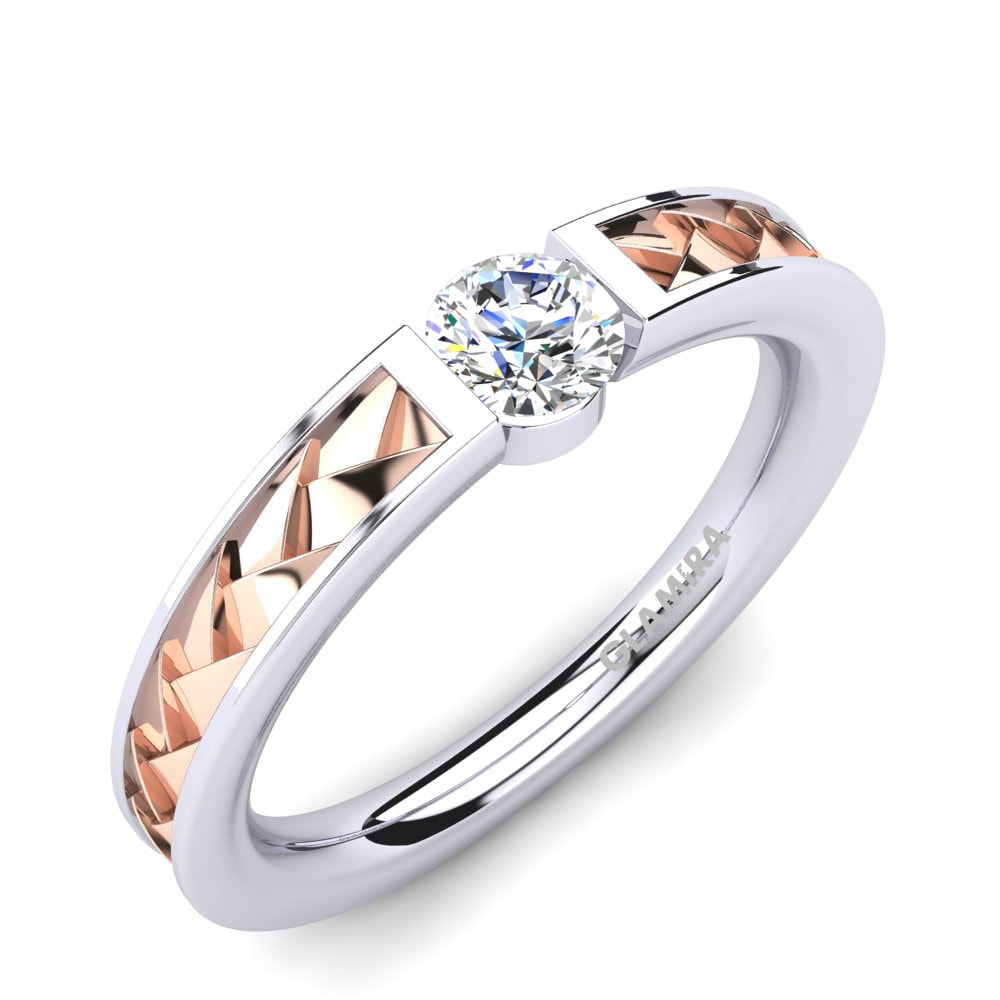 9k White & Rose Gold Engagement Ring Carnation