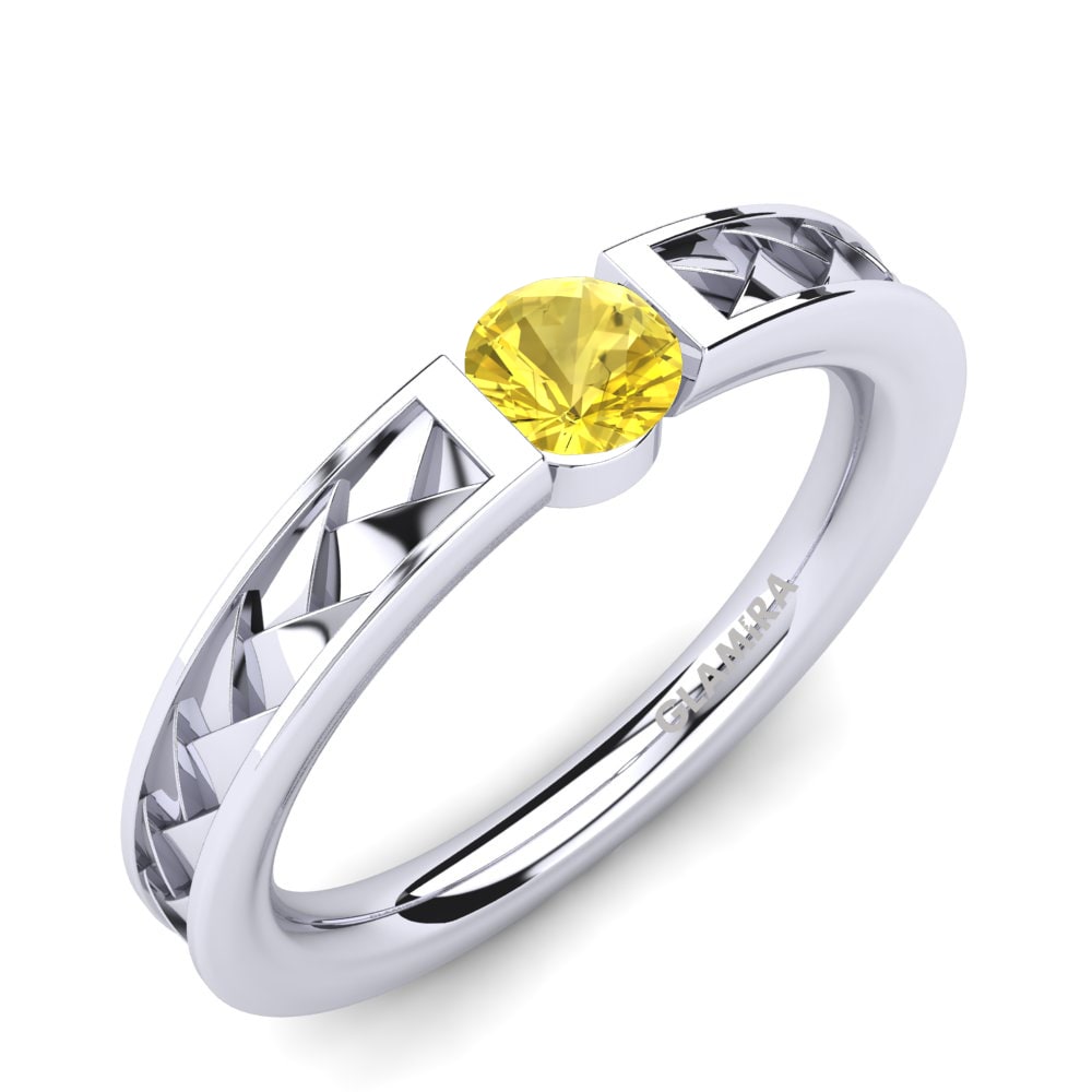 Yellow Sapphire Engagement Ring Carnation