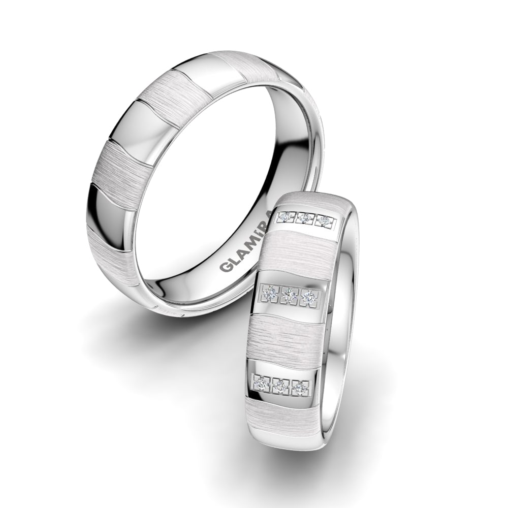 Argent Blanc Bague de Mariage Amazing Character 6mm