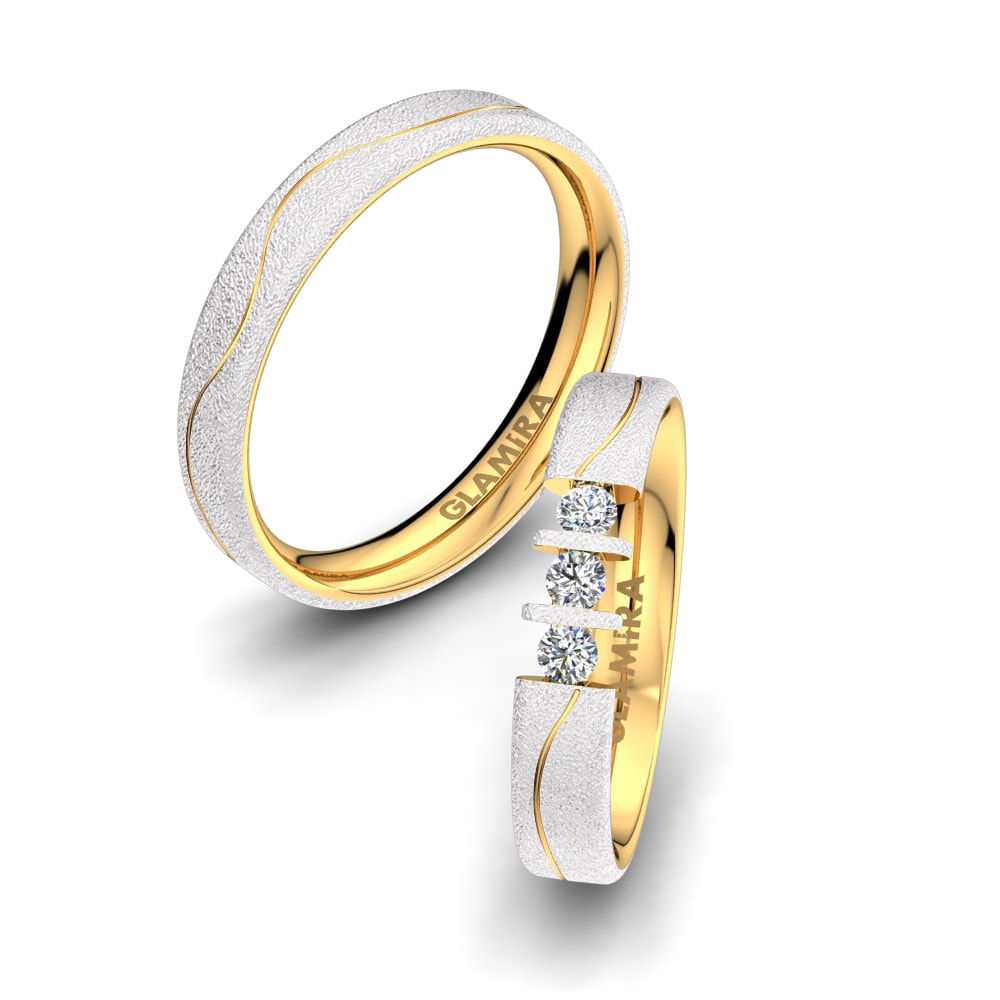 18K Wit & Geel Goud Trouwring Amazing Dimension