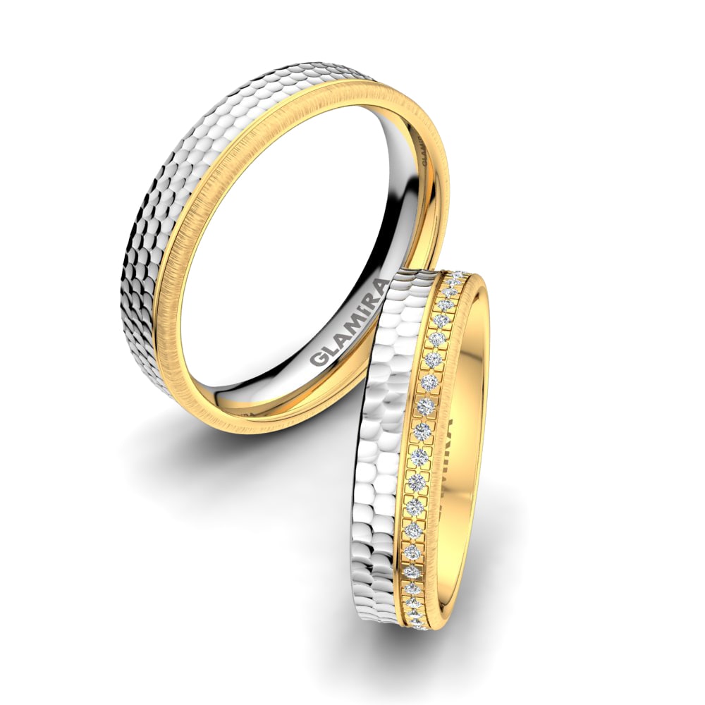 Anillo de boda Great Sensational 5mm 14k Oro Blanco / Amarillo