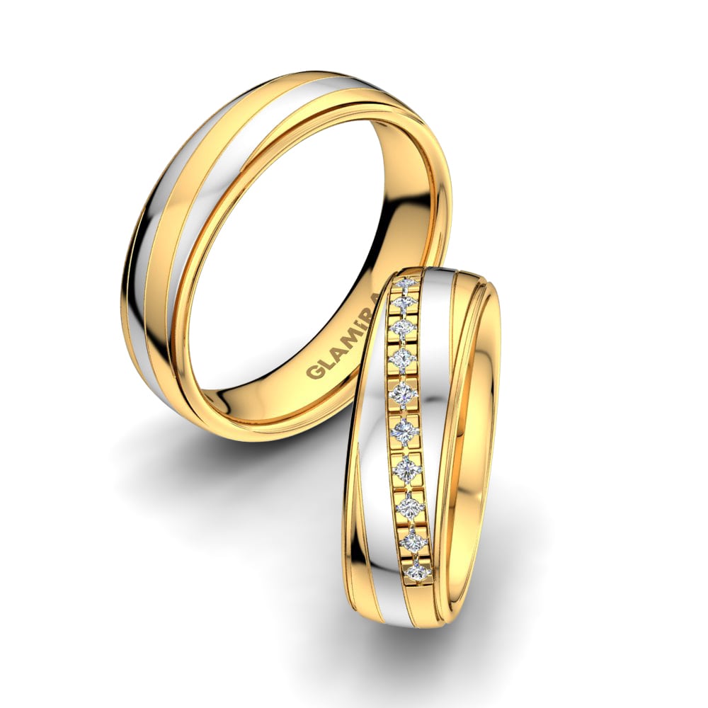 18K Wit & Geel Goud Trouwring Sensual Eye 6mm