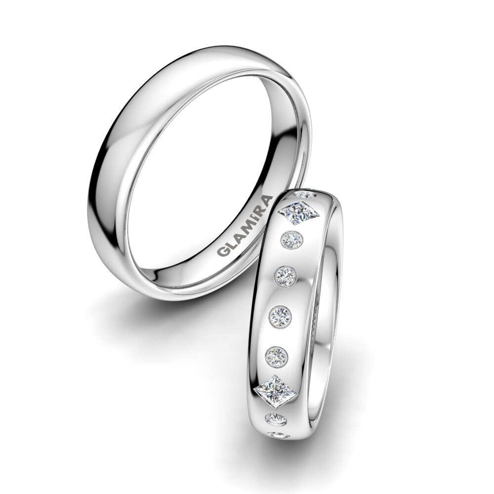 Zirconia Wedding Ring Glamour Eleganz 5 mm